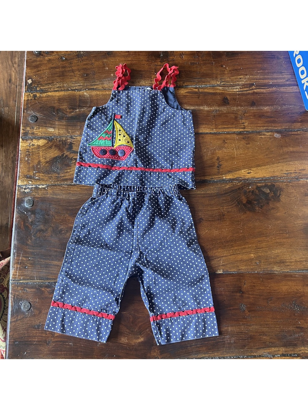 Vtg 90’s sailor/ sailboat nautical fisherman navy outfit 4T anchor buttons
